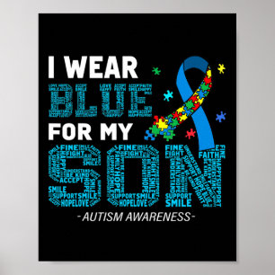 Ich trage Blau für meinen Sohn Autismus Aufklärung Poster
