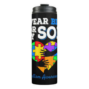 Ich trage Blau für meinen Sohn Autismus Bewusstse Thermosbecher