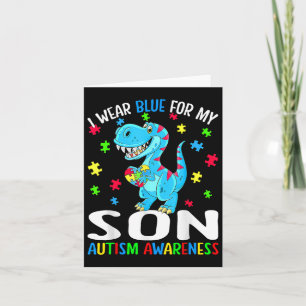 Ich trage Blau für meinen Sohn Autismus Bewusstsei Karte