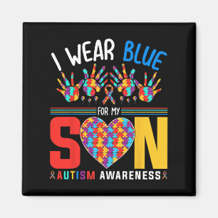 Ich trage Blau für meinen Sohn Autismus Bewusstsei Magnet