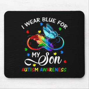 Ich trage Blau für meinen Sohn Autismus Bewusstsei Mousepad