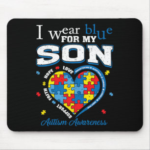 Ich trage Blau für meinen Sohn Autismus Bewusstsei Mousepad