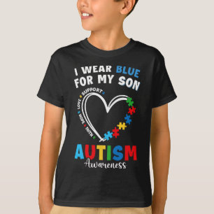 Ich trage Blau für meinen Sohn Autismus Bewusstsei T-Shirt