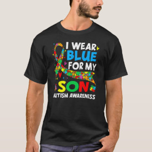 Ich trage Blau für meinen Sohn Cool Autism Awarene T-Shirt
