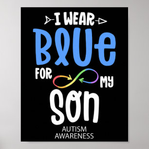 Ich trage Blau für meinen Sohn Mama Autismus-Bewus Poster