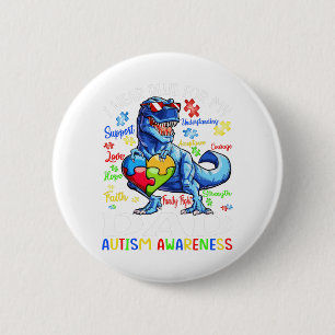 Ich trage Blau für meinen Vater Autismus Bewusstse Button