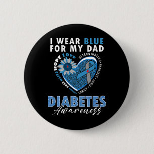 Ich trage Blau für meinen Vater Typ 1 Diabetes Button
