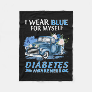 Ich trage Blau für mich selbst Diabetes Awareness  Fleecedecke