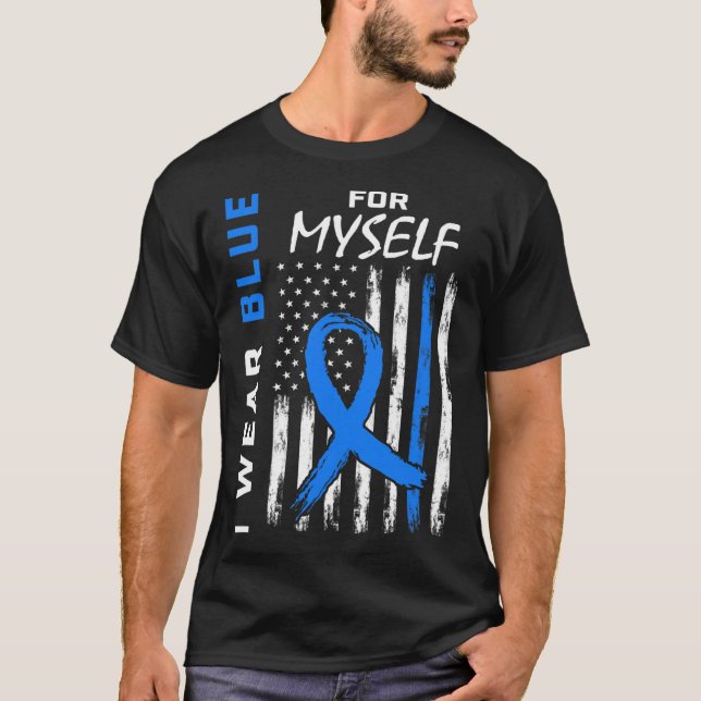 Ich trage Blau für mich selbst Diabetes Bewusstsei T-Shirt (Vorderseite)