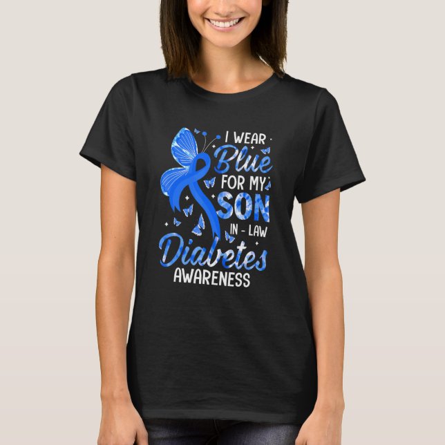 Ich trage Blau für Sohn im Jura Diabetes Awareness T-Shirt (Vorderseite)