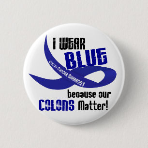 Ich trage Blau für unseren Doppelpunkte 33 Button