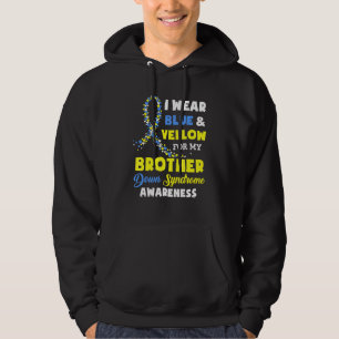 Ich trage Blau und Gelb für das Bruderndrom A Hoodie