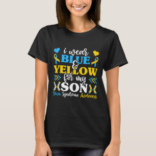 Ich trage Blau und Gelb für meinen Sohn Mama Papa T-Shirt