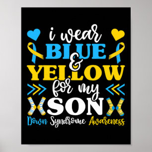 Ich trage Blau und Gelb für meinen Sohn Mama Vater Poster