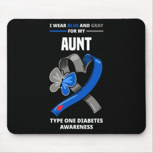 Ich trage Blau und Grau für meine Tante Typ 1 Diab Mousepad