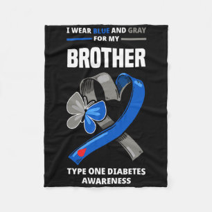 Ich trage Blau und Grau für meinen Bruder Typ 1 Di Fleecedecke