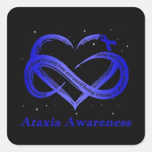 Ich trage Blauer für Ataxie Sensibilisierungskampa Quadratischer Aufkleber
