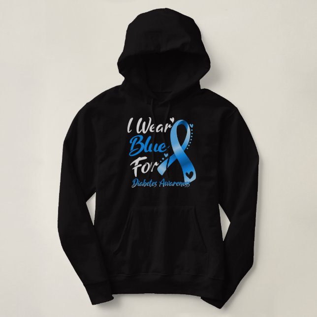 Ich trage Blauer für Diabetes Hoodie (Design vorne)