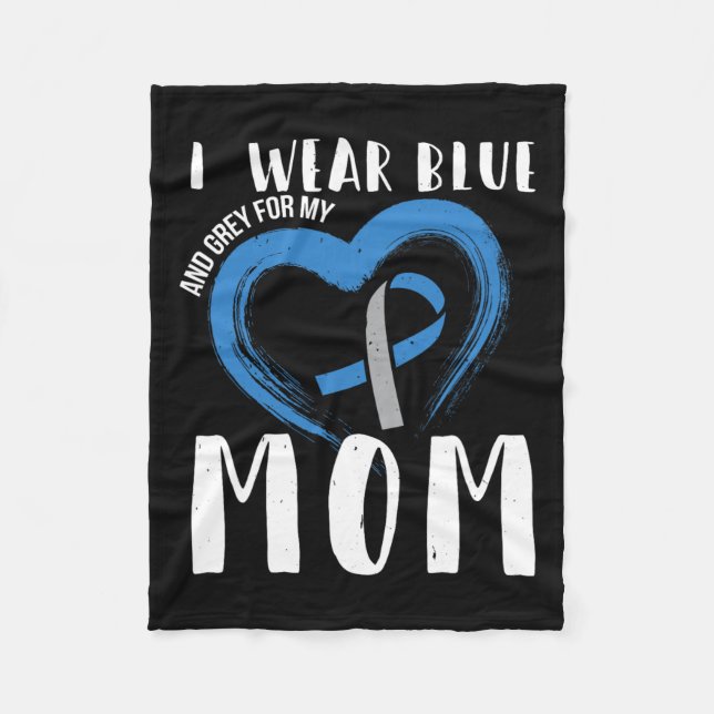 Ich trage Blauer und Grau für meine Mama Diabetes  Fleecedecke (Vorderseite)