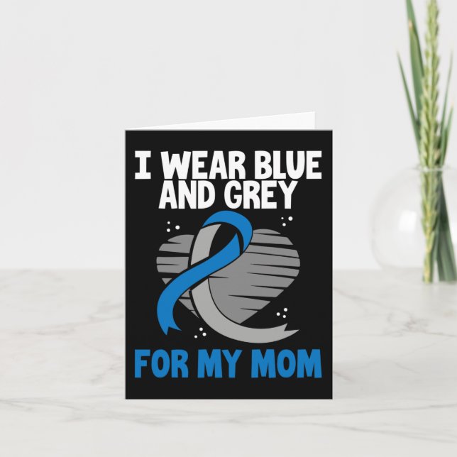 Ich trage Blauer und Grau für meine Mama Diabetes  Karte (Vorderseite)