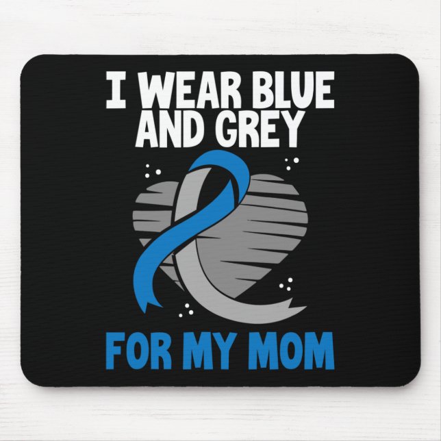 Ich trage Blauer und Grau für meine Mama Diabetes  Mousepad (Vorne)