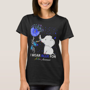 Ich trage blaues Autismus Bewusstsein Elefant Auti T-Shirt