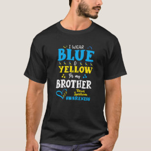 Ich trage blaues Gelb für das Brother-Down-Syndrom T-Shirt