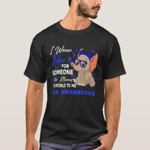 Ich trage Blue As Awareness Brillen Elephant T-Shirt