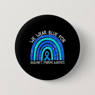 Ich trage Blue For Angelman's Syndrome Blue Ribbon Button