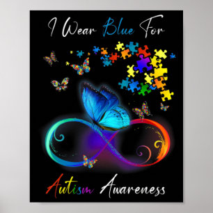 Ich trage Blue for Autismus Awareness Puzzle Mama  Poster