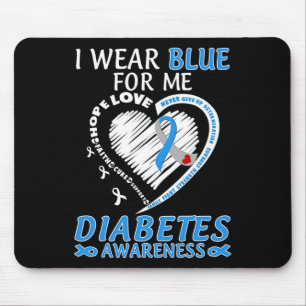 Ich trage Blue for me Diabetes Awareness Blue Ribb Mousepad