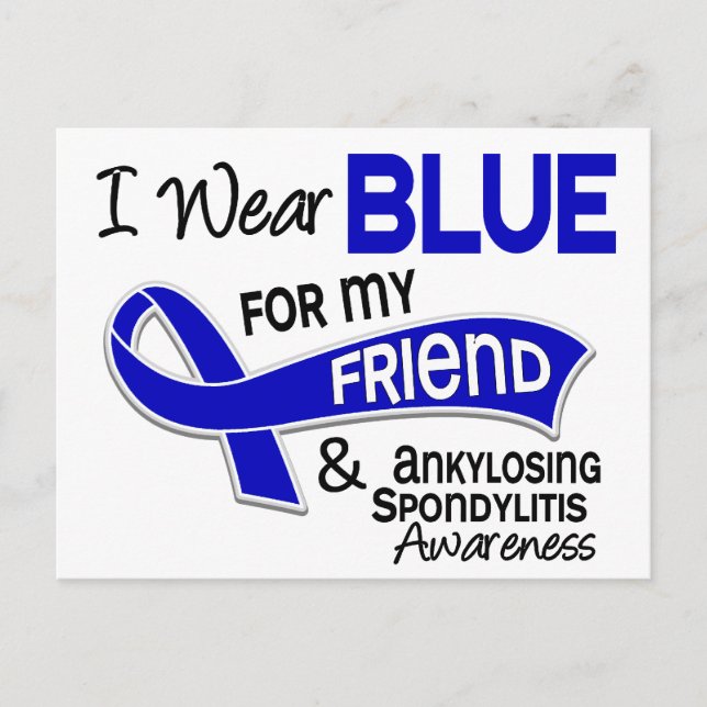 Ich trage Blue Friend 42 Ankylosing Spondylitis Postkarte (Vorderseite)