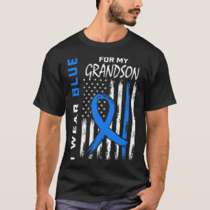 Ich trage Blue für Grandson Diabetes Awareness Fla T-Shirt