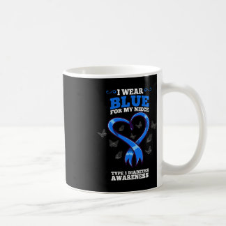 Ich trage Blue für meine Nichte T1D Typ 1 Diabetes Kaffeetasse