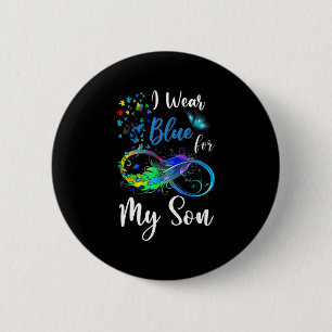Ich trage Blue für meinen Sohn Autismus Awareness  Button
