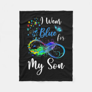 Ich trage Blue für meinen Sohn Autismus Awareness Fleecedecke