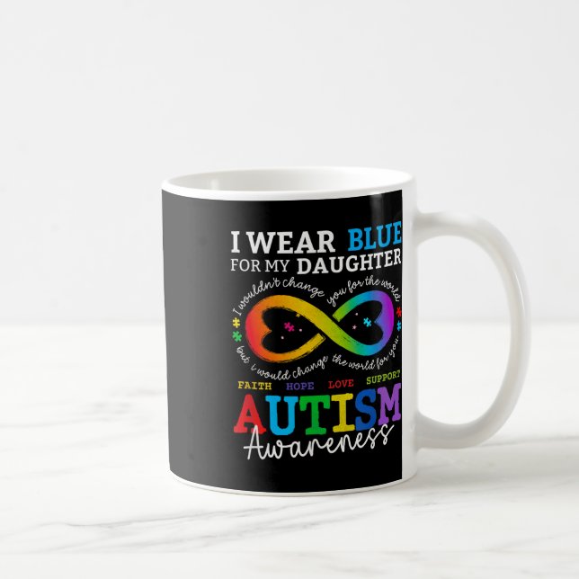Ich trage Blues für meine Tochter-Autismus-Bewusst Kaffeetasse (Rechts)