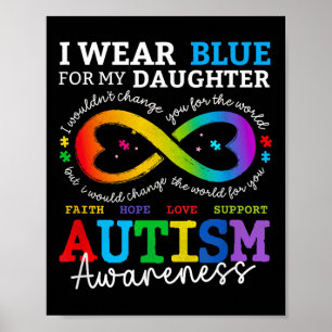 Ich trage Blues für meine Tochter-Autismus-Bewusst Poster