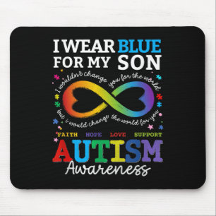 Ich trage Blues für meinen Sohn Autismus Bewusstse Mousepad