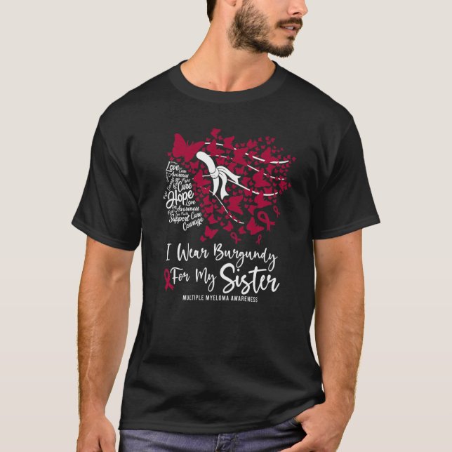 Ich trage Burgund für mein Schwester Multiples Mye T-Shirt (Vorderseite)