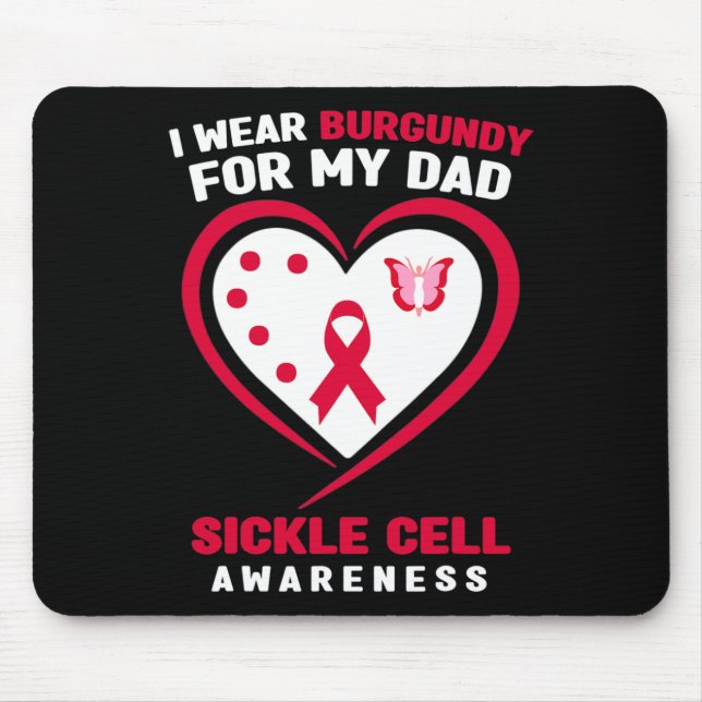 Ich trage Burgundy für mein Vater-Sichelzellanäugn Mousepad (Vorne)