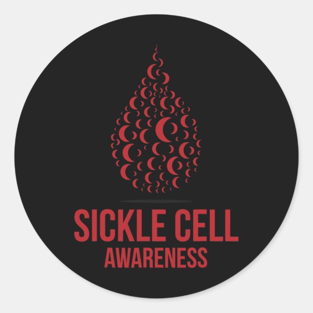 Ich trage Burgundy Ribbon Sickle Cell Awareness Se Runder Aufkleber (Vorderseite)