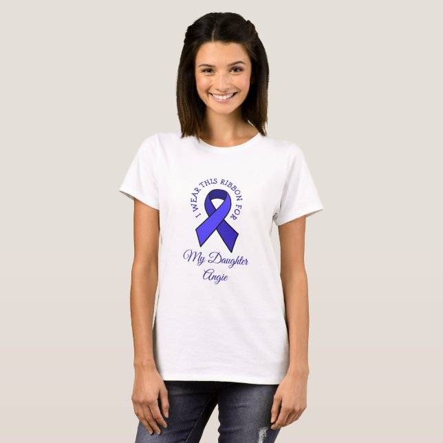 Ich trage diese ME CFS Ribbon für Personalisiertes T-Shirt (Vorne ganz)