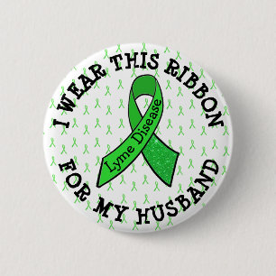 Ich trage dieses Band für meinen Mann Lyme Button