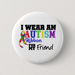 Ich trage ein Autismus-Band für meinen Freund Button