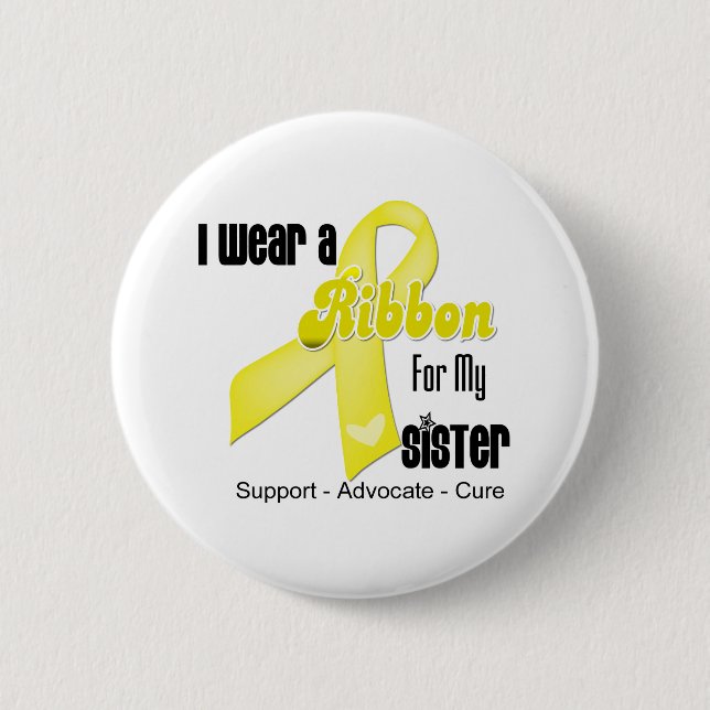 Ich trage ein Band für meine Schwester - Sarcoma Button (Vorderseite)