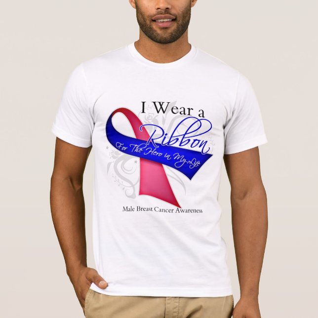 Ich trage ein Band für meinen Held - männlicher T-Shirt (Vorderseite)