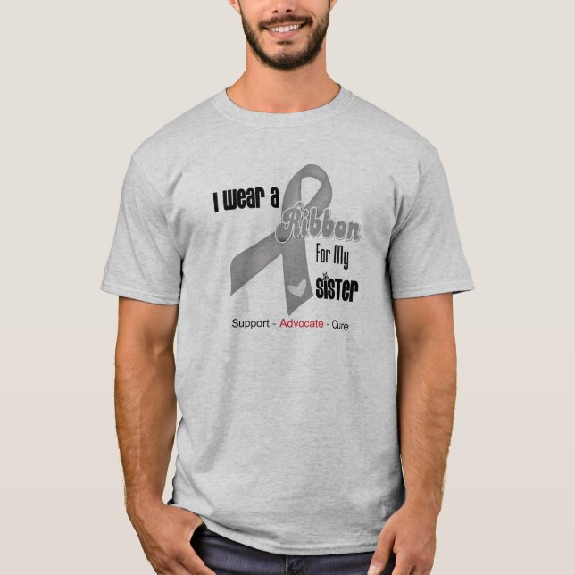 Ich trage ein graues Band für meine Schwester T-Shirt (Vorderseite)