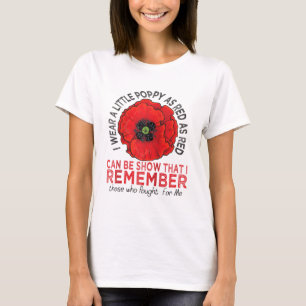 Ich trage ein kleines Mohngedächtnis Veteran Milit T-Shirt