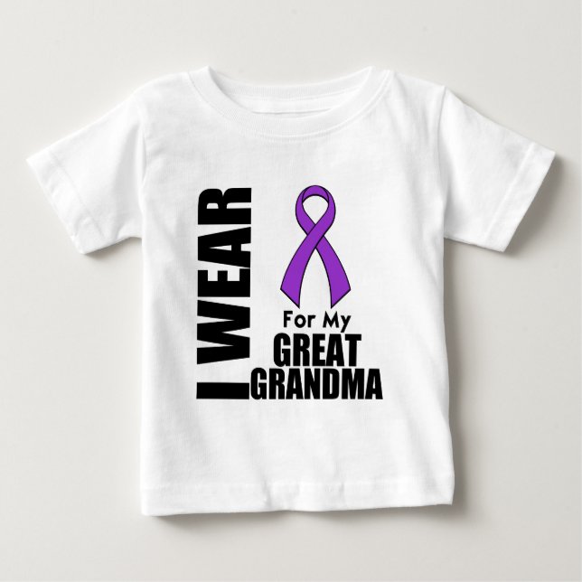 Ich trage ein lila Band für meine Groß-Großmutter Baby T-shirt (Vorderseite)